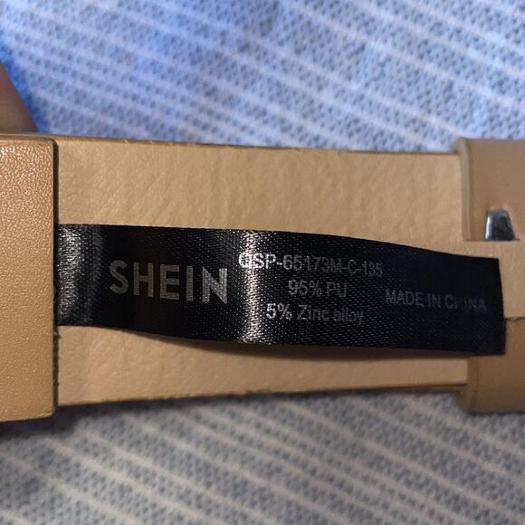 SHEIN Double O-Ring Buckle Faux Leather Belt - Camel - FREE with any purchase - Picture 6 of 10